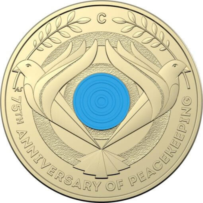 2022 $2 75th Anniversary of Peacekeeping C Mint Mark Carded Coin