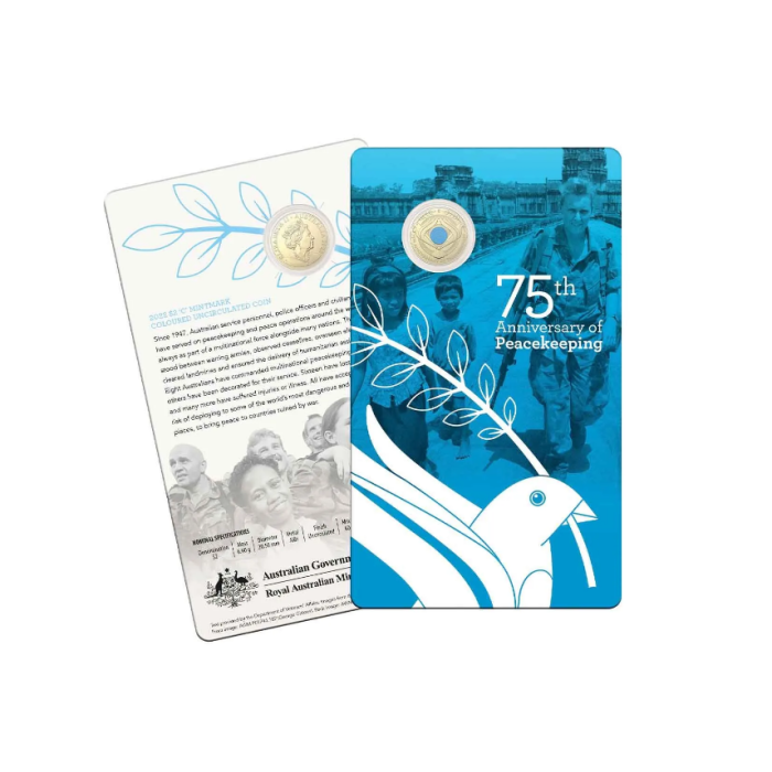 2022 $2 75th Anniversary of Peacekeeping C Mint Mark Carded Coin