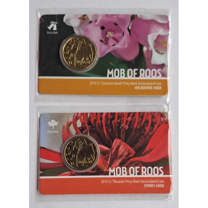 2019 $1 Mob Of Roos ANDA Money Expo carded coins