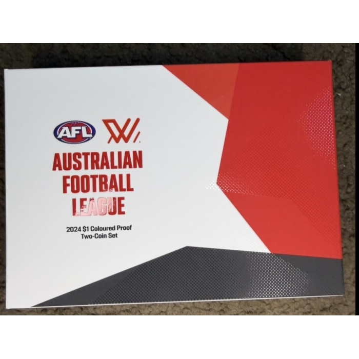2024 AFL $1 Coloured Proof 2-Coin Set – Royal Australian Mint