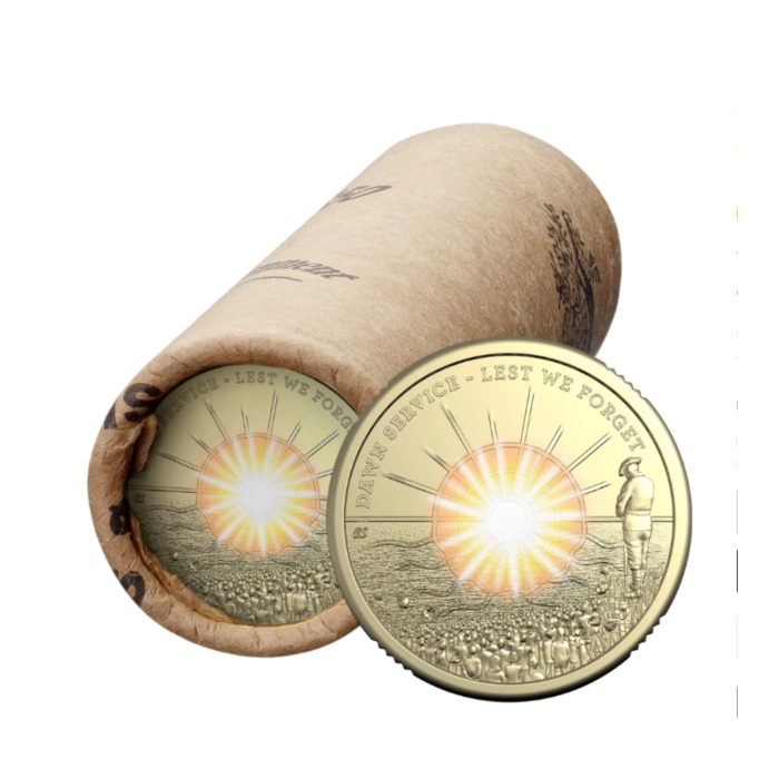 2026 $2 Dawn Service Coloured Circulating Premium Coin Roll with RAM Hologram