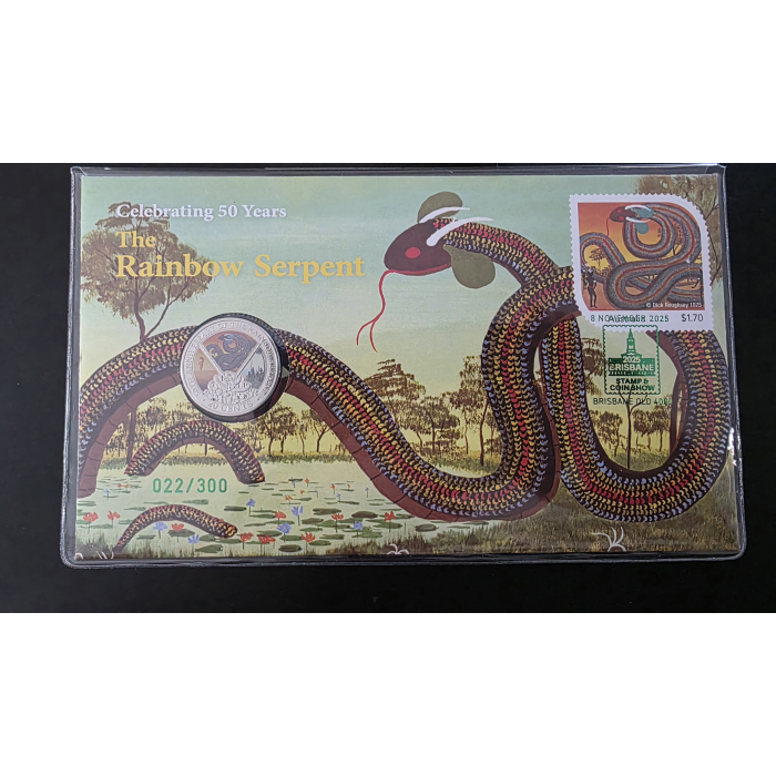 2025 Rainbow Serpent 40c PNC- Stamp Sheet: Brisbane Stamp & Coin Show Day 1 & 2