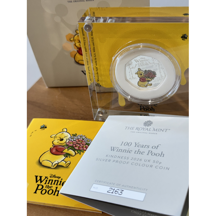 100 Years of Winnie the Pooh Silver  Proof 50p - Kindness