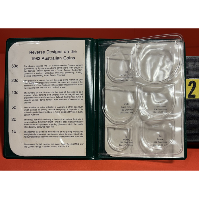 1982 Year Set - Green Wallet UNC Coins  have been transferred into 2x2s #2