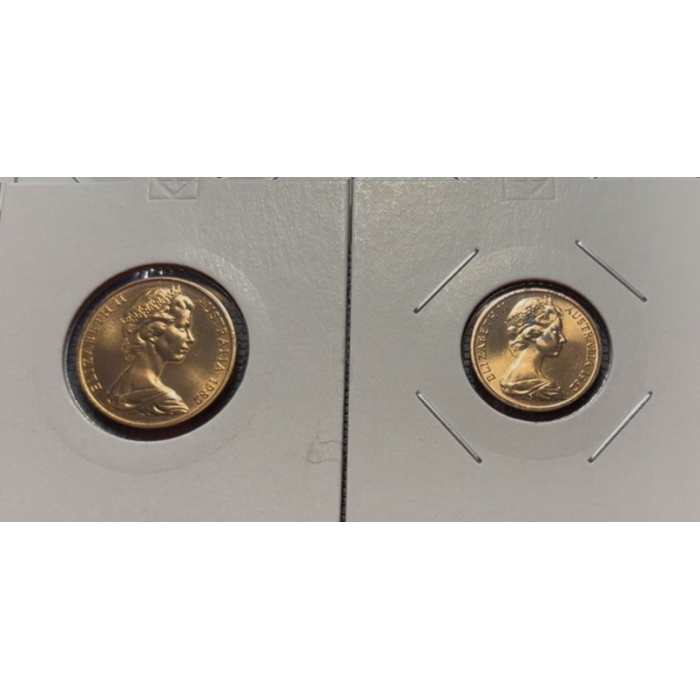 1982 Year Set - Green Wallet UNC Coins  have been transferred into 2x2s #2