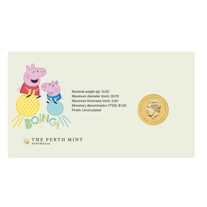 2026 Peppa Pig $1 Stamp & Coin Cover