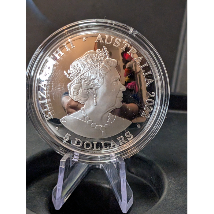 Australia 2022 $5 Wallal Centenary - Silver Domed Proof Ag .999 31.1g 39.62mm 2.