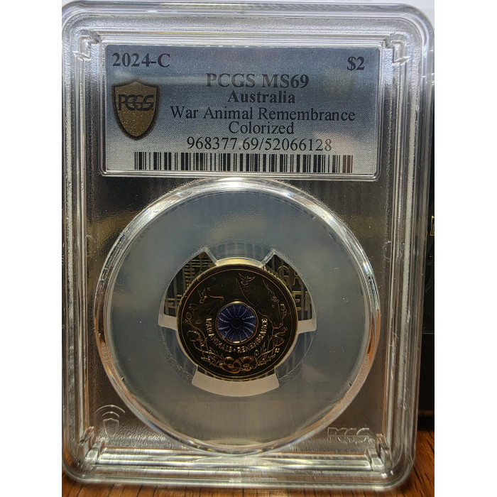 2024 $2 War Animal Rememberance "C" Mintmark Purple Poppy