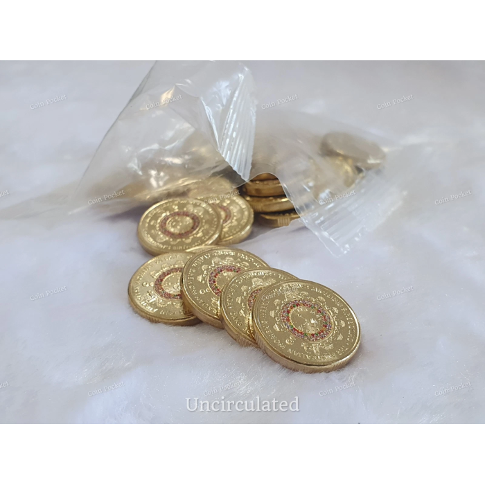 Women's Weekly Birthday Cake Cook Book Two Dollar $2 Coloured Coin Australia UNC