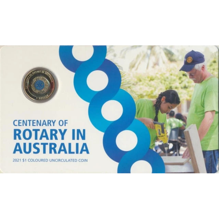2021 Colourized $1 Centenary Of Rotary Coin - Mintage : 40,000