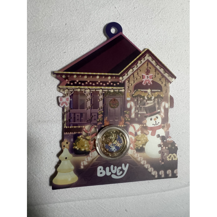 2025 $1 Bluey Christmas uncirculated coloured coin 