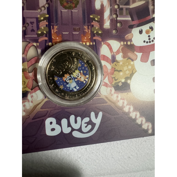 2025 $1 Bluey Christmas uncirculated coloured coin 