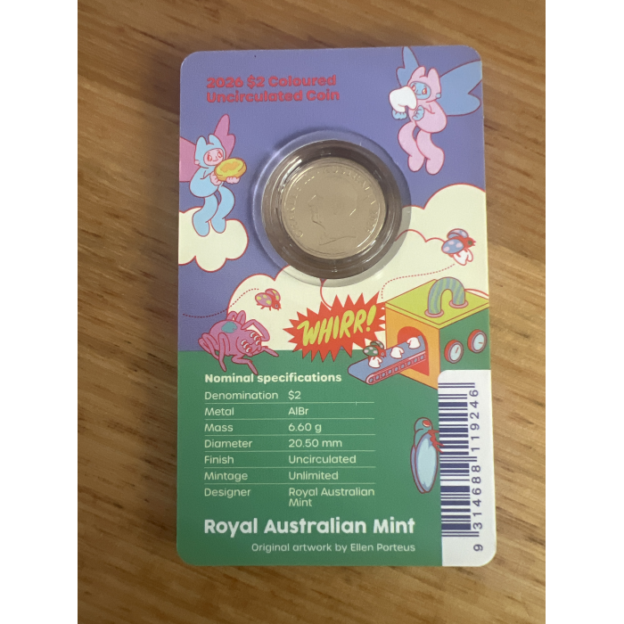 $2 2026 Tooth Fairy Coloured Coin 