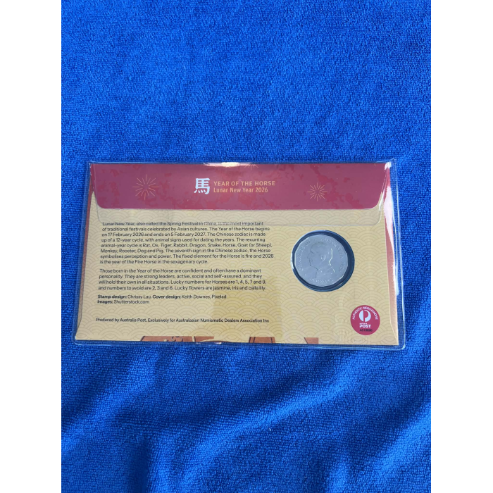 2026 ANDA Melbourne Year of Horse 50c PNC #195 of only 750 released.