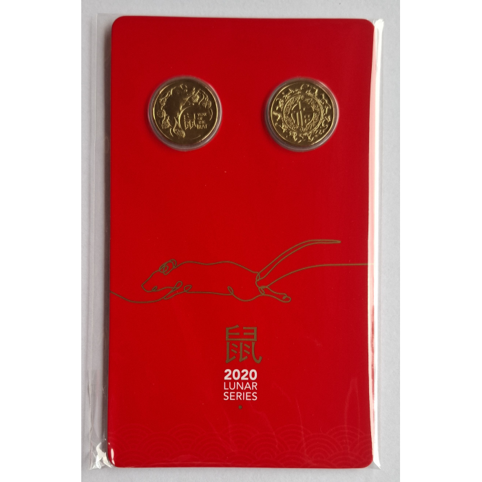2020 $1 Lunar Series- Year Of The Rat-  two-coin set