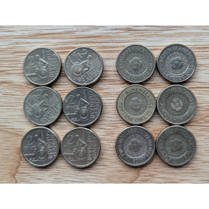 2012 Gold Poppy $2.00 & 2018 Invictus $2.00 coin