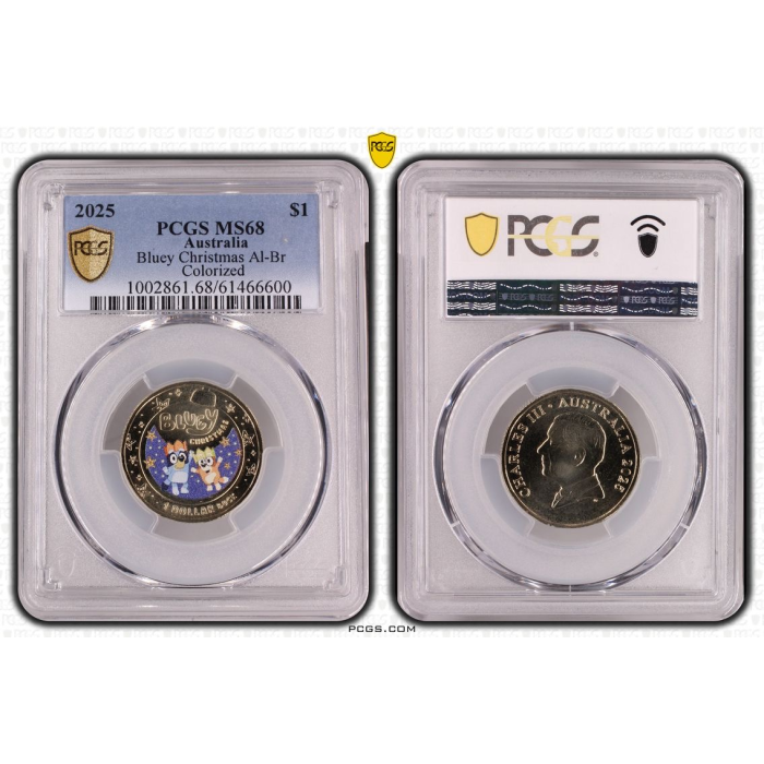 2025 - MS68 - Bluey Christmas Colour + Free Bingo Scratch UNC Slab