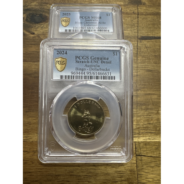 2025 - MS68 - Bluey Christmas Colour + Free Bingo Scratch UNC Slab