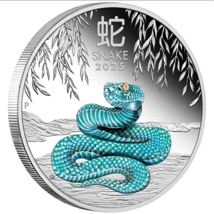2025 Perth Mint  Lunar Snake 1/2oz Silver  Coloured Coin