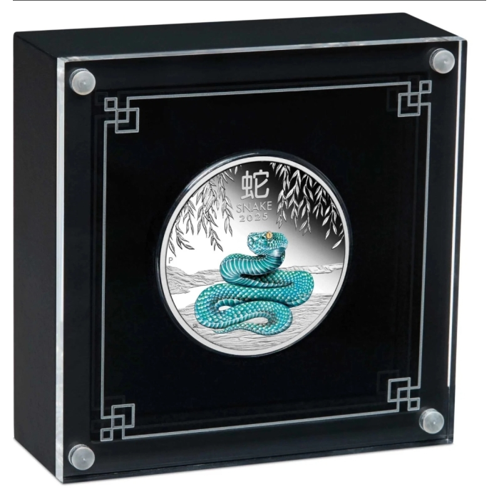 2025 Perth Mint  Lunar Snake 1/2oz Silver  Coloured Coin
