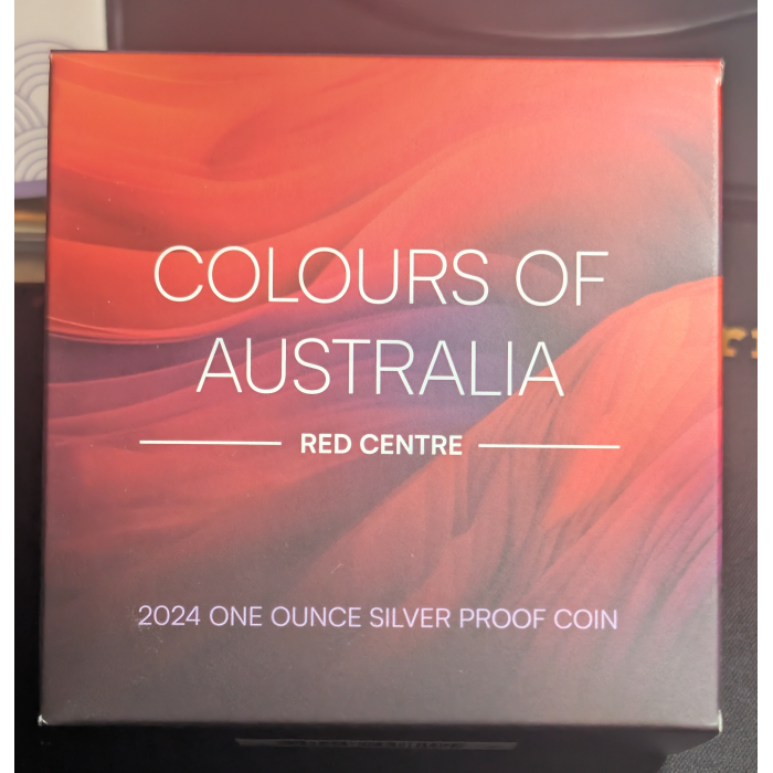 2024 $1 Colours of Australia  Red Centre 1oz Coloured Silver Proof Coin