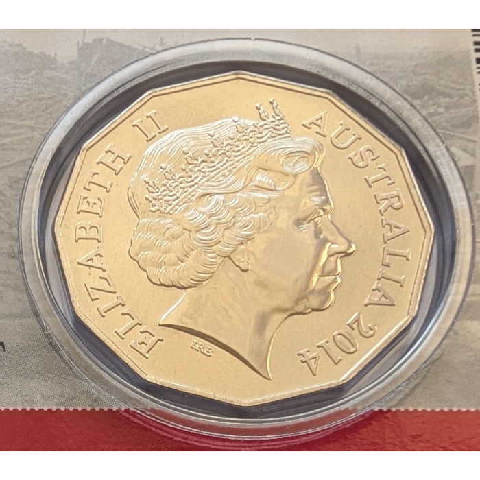 2014 50c Western Front (Coloured Red Poppy) Coin - RAM Australia at War Series