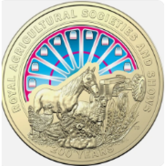 2022  $1  BICENTENARY OF THE ROYAL AGRICULTURAL SOCIETIES & SHOW COLOURED CARDED