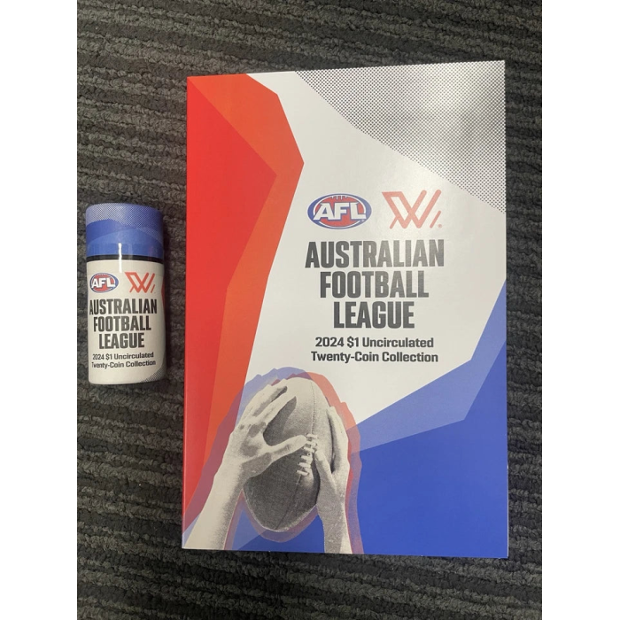 2024 Australian Football League – 20x UNC $1 Coin Folder & Coin Tube - Unopene
