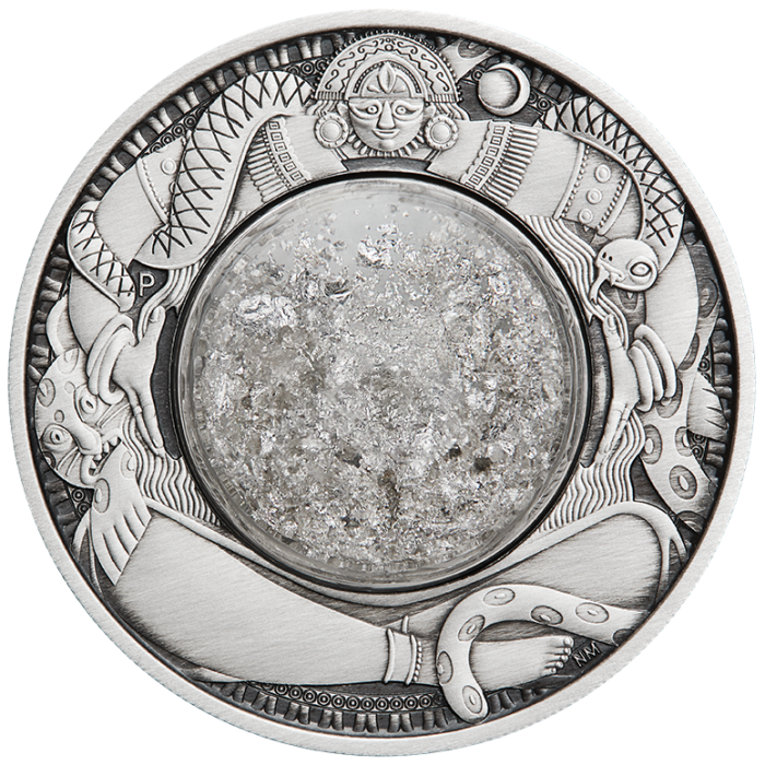 2025 2oz Silver Antiqued Tears Of The Moon Coloured Coin Mintage: 2,500
