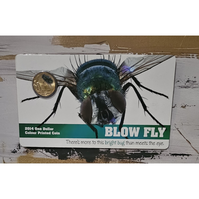 2014 Bright Bugs Frosted Uncirculated $1 Coloured Blow Fly
