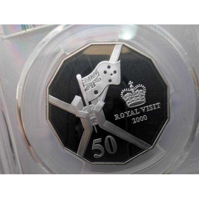 2000 Royal Visit 50c Ag PCGS PR70 Silver 