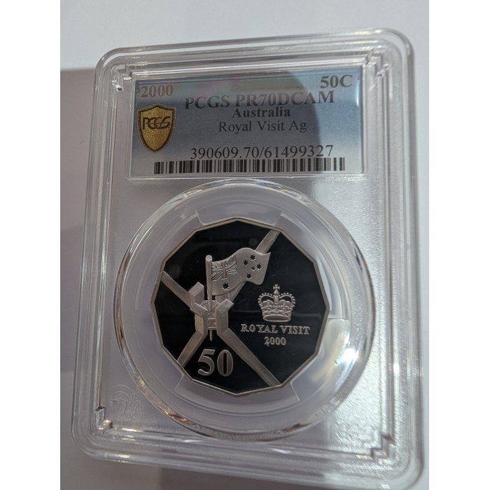 2000 Royal Visit 50c Ag PCGS PR70 Silver 
