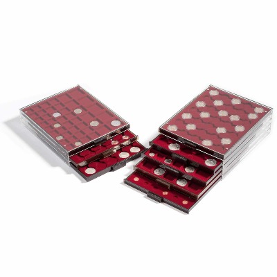 Coin Box 35 round compartments with 31mm, smoke coloured