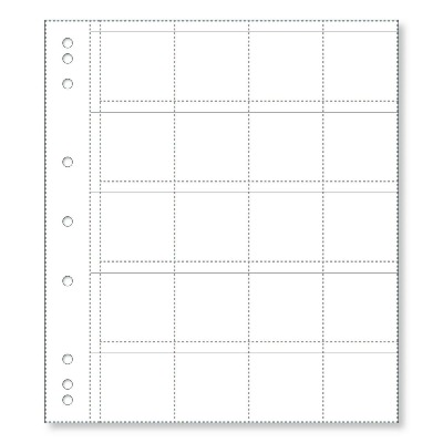 Renniks Coin Album Plastic Refill Pages, 20 Pockets, Pack 10