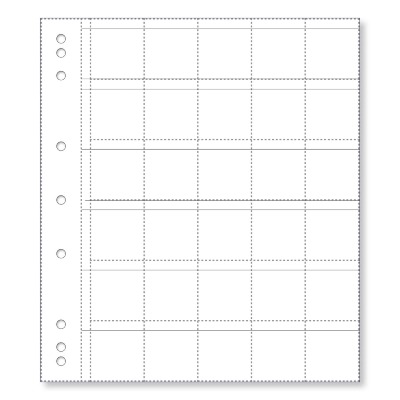 Renniks Coin Album Plastic Refill Pages, 30 Pockets, Pack 10